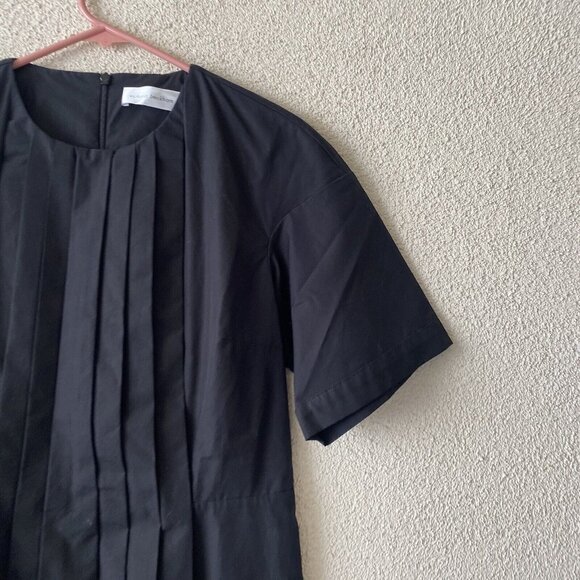 Victoria Beckham Womens Dress Black Front Pleated Short Sleeve Size 14 - Picture 15 of 15